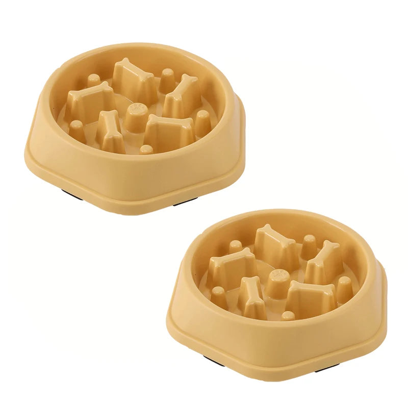 Non-Slip Pet Slow Feeder Bowl | Puzzle Dish for Dogs & Cats