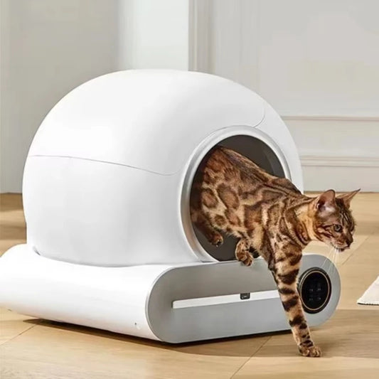 OVOZI 65L Smart Cat Litter Box | Fully Automatic Closed Cat Toilet with 2.4GHz Wi-Fi APP Control, Easy Clean & Automatic Deodorizer