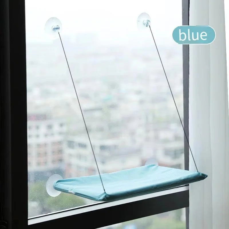 Winter Cat Window Hammock - Heavy Duty Suction Cup Cat Window Perch for Indoor Cats, Space Saving Hanging Bed & Climbing Frame