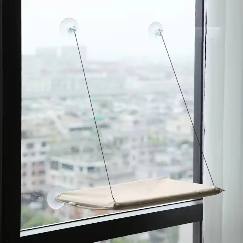 Winter Cat Window Hammock - Heavy Duty Suction Cup Cat Window Perch for Indoor Cats, Space Saving Hanging Bed & Climbing Frame
